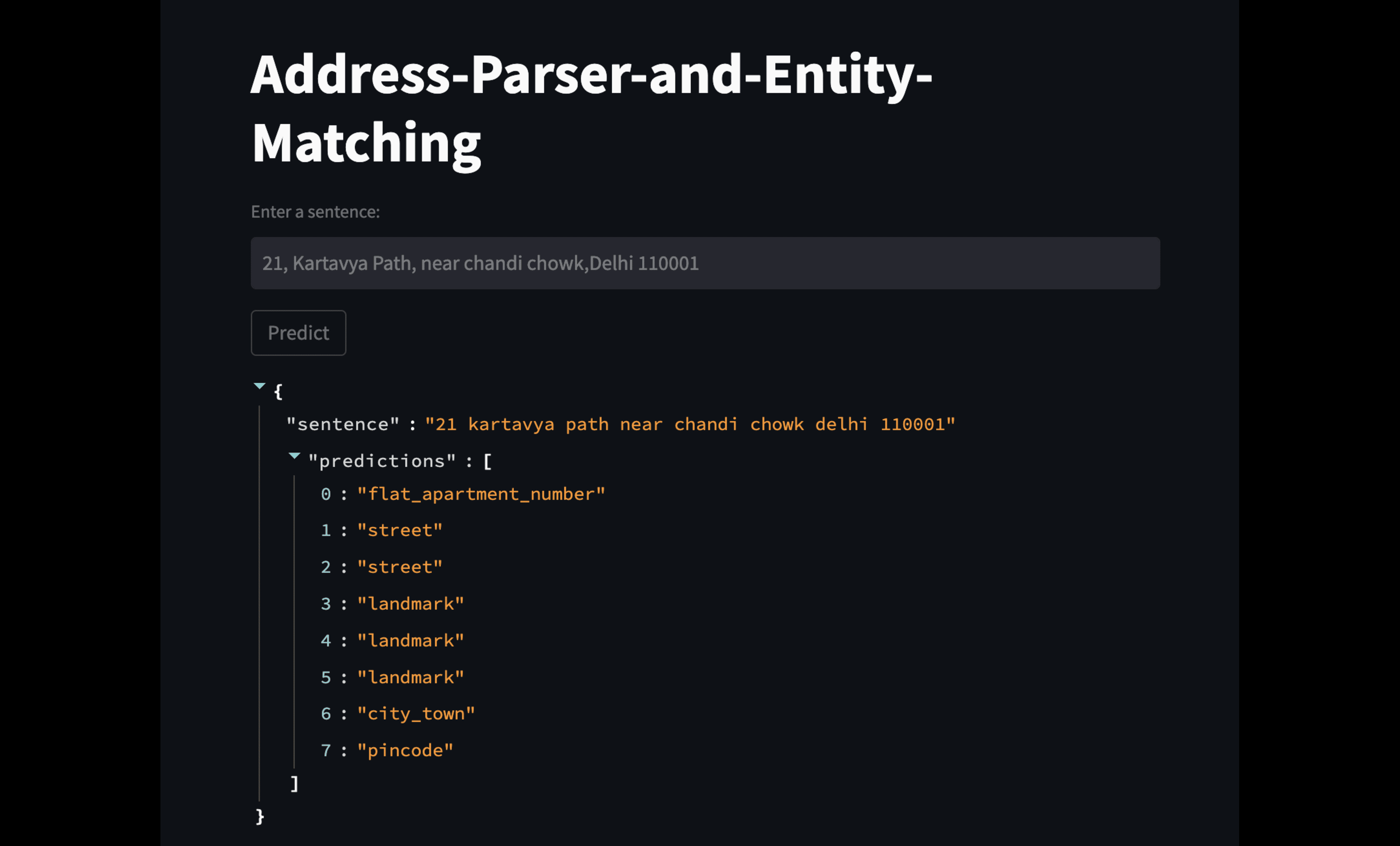 Indian Address Parser & Entity Matching